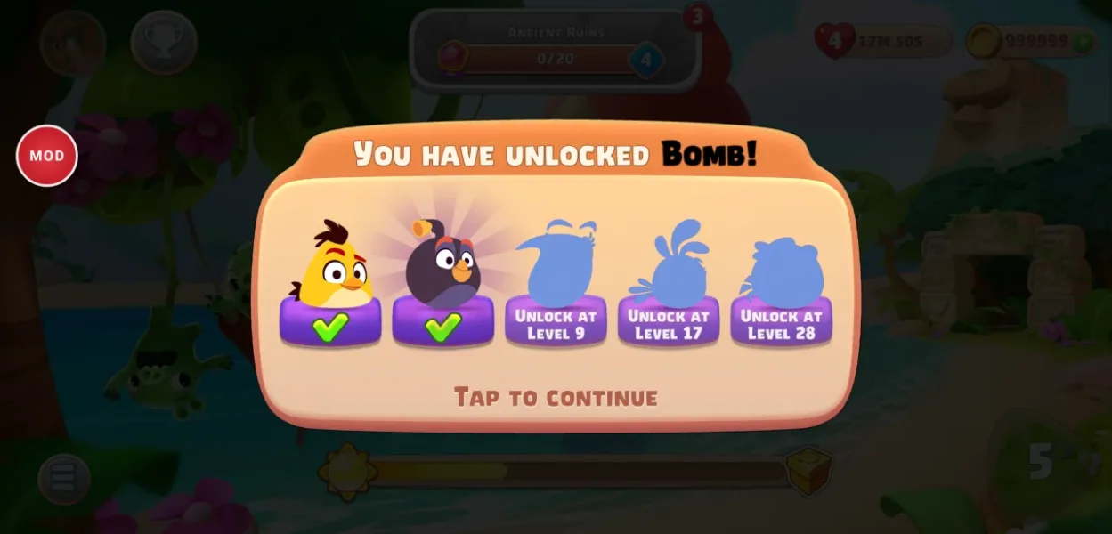 Angry Birds Journey — unlocking bomb