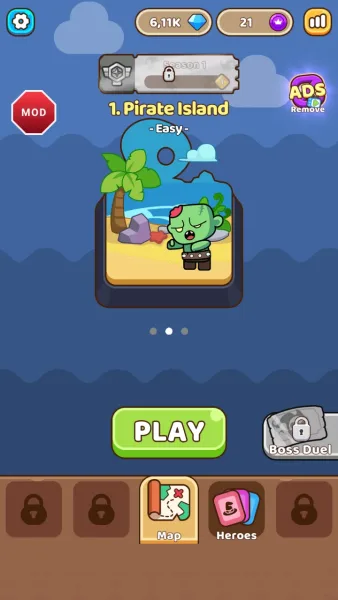 Backpack Attack — the pirate island map