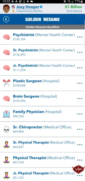 BitLife - Life Simulator — golden resume medical jobs at 18