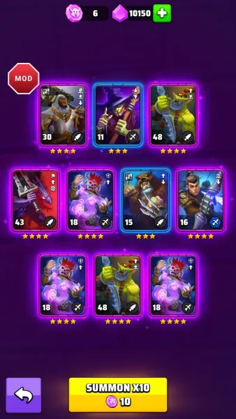 Black Deck — summoning 10 cards at once