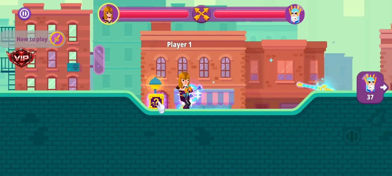 Bowmasters: Archery Shooting — god mode ice lord hit by zeus with full health