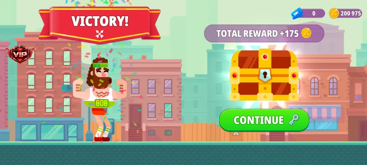Bowmasters: Archery Shooting — victory screen with reward chest