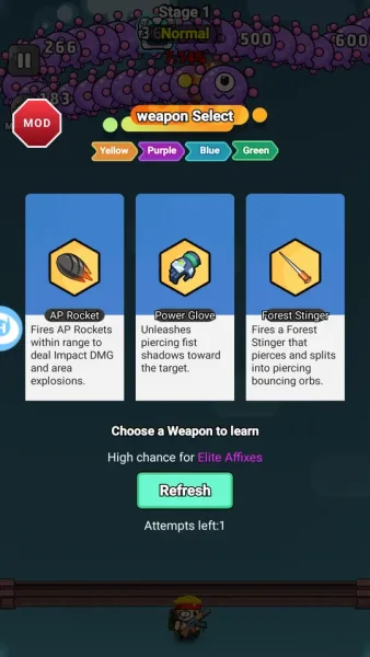 Bullet Survivor - TD Shooter — picking a weapon card mid battle