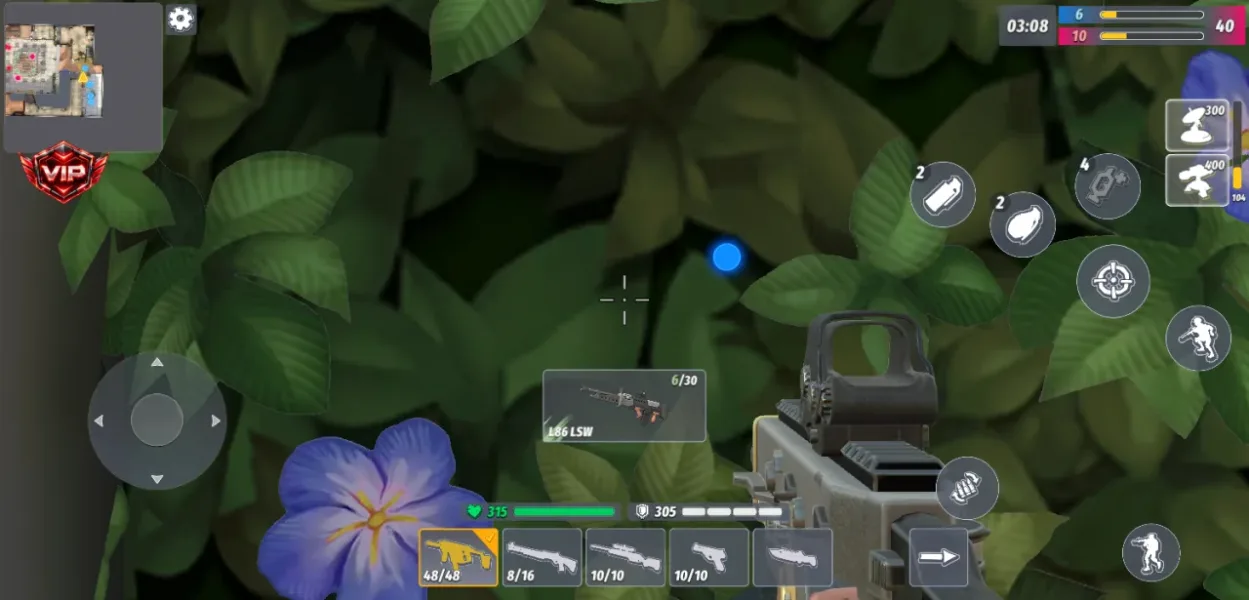 Contra Guns: PvP Shooting FPS — radar showing enemy dots mid match