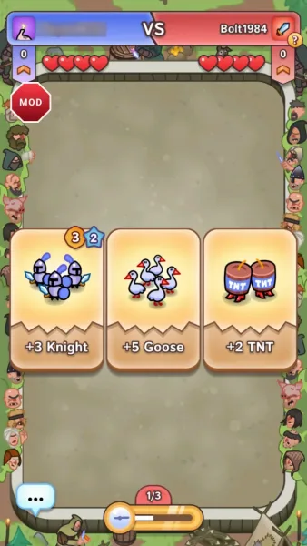 Draft Showdown — picking a troop card each round
