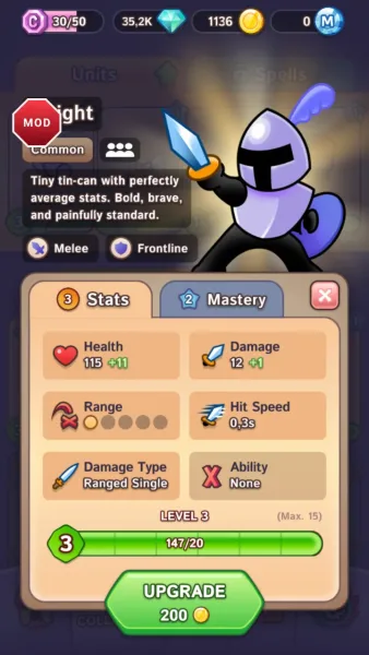 Draft Showdown — upgrading a troop with coins