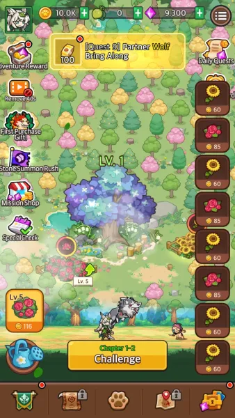 Druid Rising: Idle RPG — the forest around the world tree