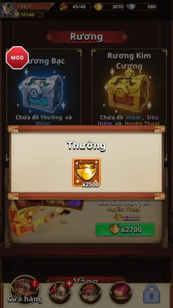 Dynasty Archer: Three Kingdoms — a paid pack granting 2 500 gold