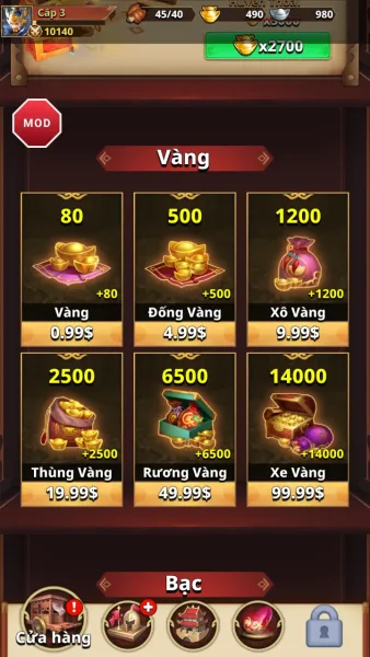 Dynasty Archer: Three Kingdoms — price list of the gold packs