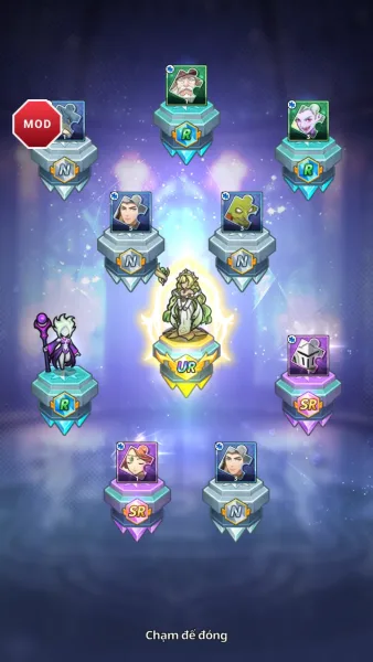 Fortias Saga: Idle RPG — a ten pull summon landing a ur hero