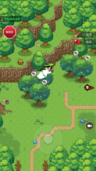 Fortias Saga: Idle RPG — exploring the map and chopping wood