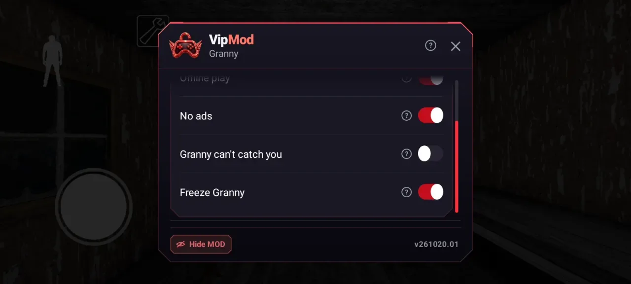 Granny — mod menu with freeze granny on