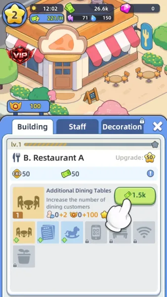 Happy Citizens - Mayor Sim — basic restaurant dining tables upgrade