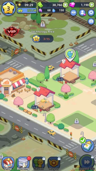 Happy Citizens - Mayor Sim — city with two villas and a restaurant