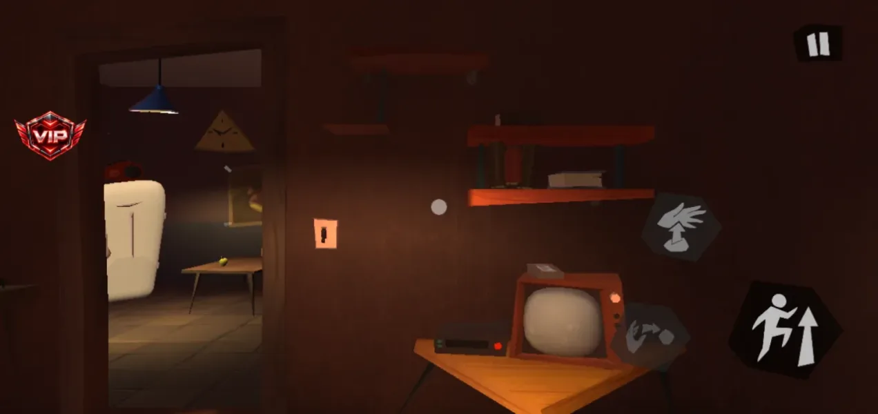 Hello Neighbor — act 3 dark room with an old tv