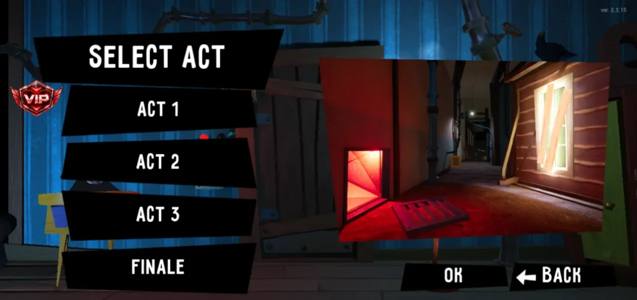 Hello Neighbor — select act with act 2 open