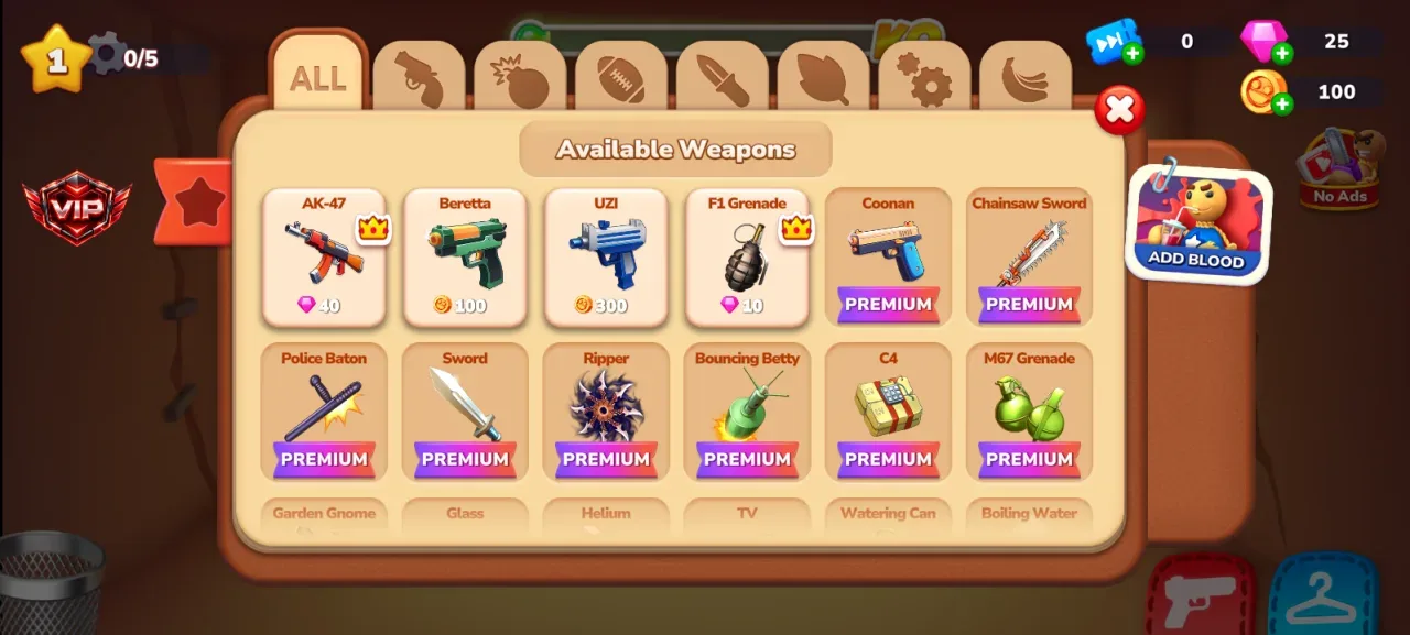 Kick the Buddy — premium weapons chainsaw sword and c4 unlocked