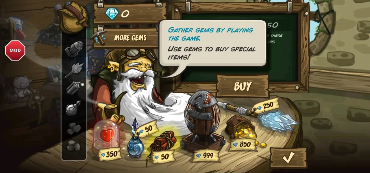 Kingdom Rush Tower Defense TD — the gem item shop