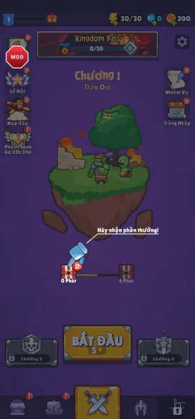 Survivor Kingdoms — main screen at chapter one