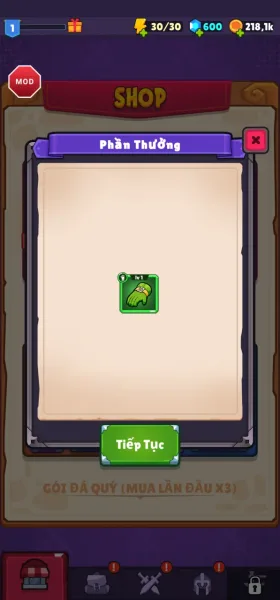 Survivor Kingdoms — spending 400 gems in the shop