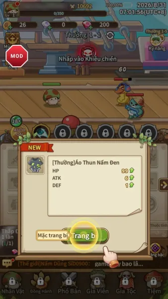 Legend of Mushroom: Rush - SEA — the magic lamp dropping a piece of gear
