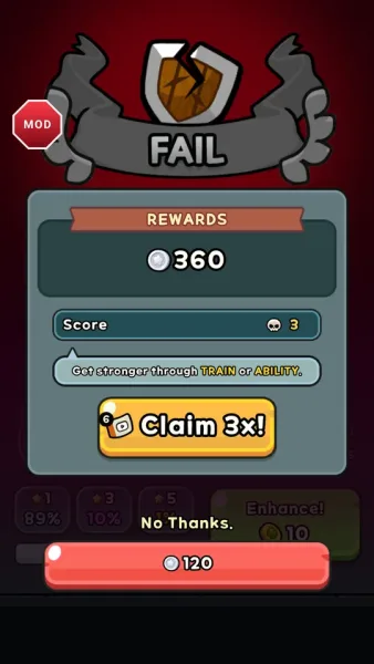 Lucky Heroes! : Defense Game — claiming triple rewards without watching an ad