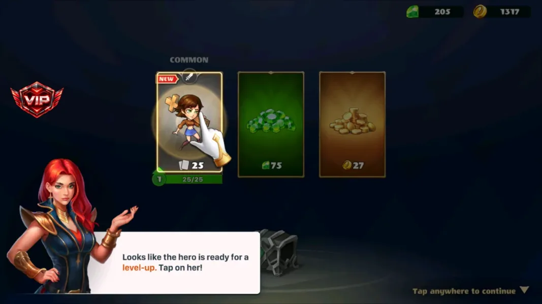 Mighty Party: Epic RPG Heroes — first chest 25 pilgrim cards and 75 gems