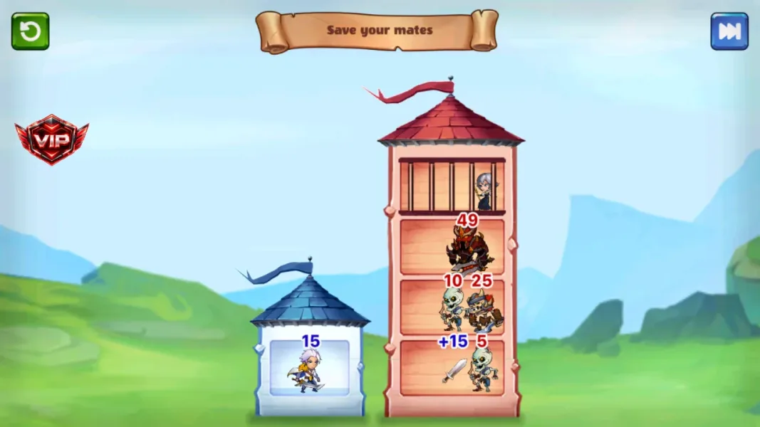 Mighty Party: Epic RPG Heroes — tower wars save your mates cage