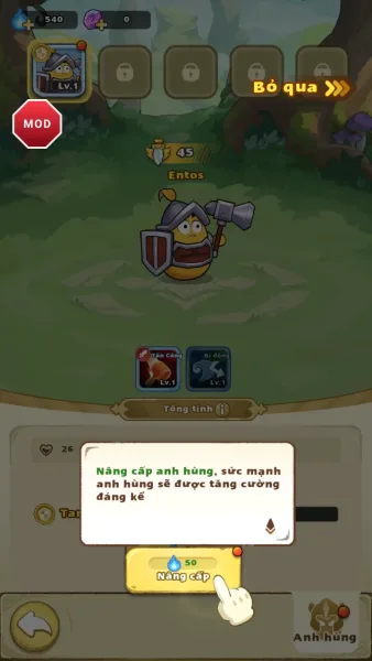 MiniHeroes — hero slots that are still locked