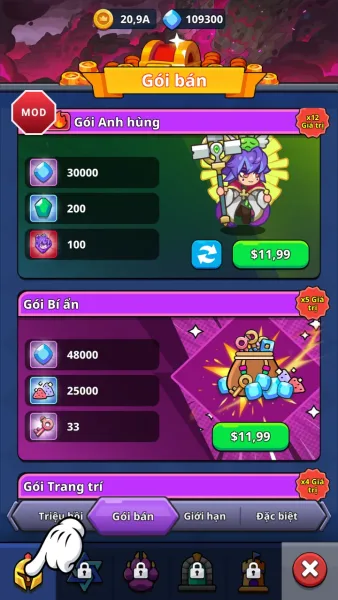 Monster Slayer — paid packs in the shop