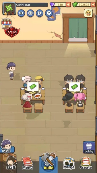 My Sushi Story — two full tables ready to pay