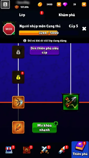 Mythic Survivors — the archer class talent tree