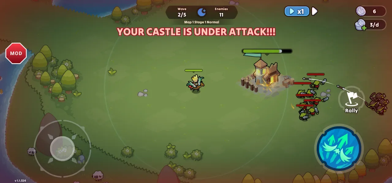 Nightfall: Kingdom Frontier TD — monsters attacking at night