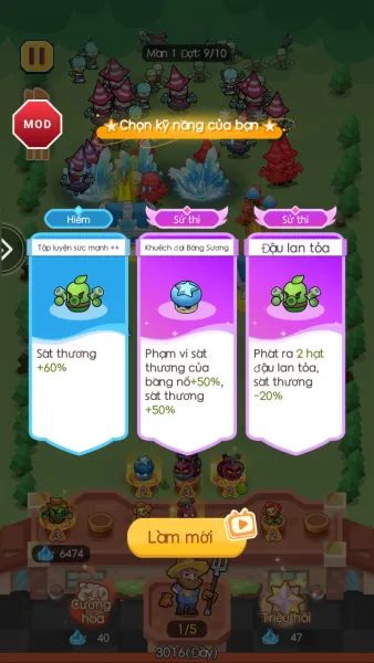 Last Green: Tower Defense — choosing a skill every few waves