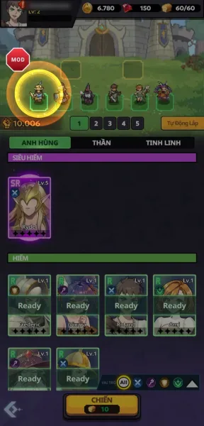 Pixel Defenders: Merge TD Game — building a five hero lineup