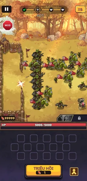 Pixel Defenders: Merge TD Game — mod invincible fortress at full hp