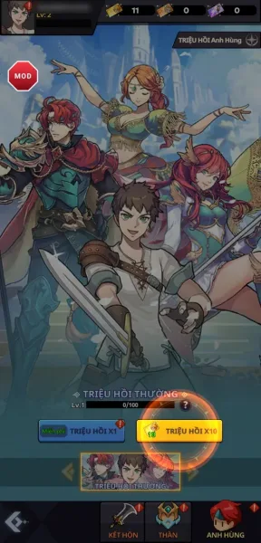 Pixel Defenders: Merge TD Game — summoning heroes at the tavern