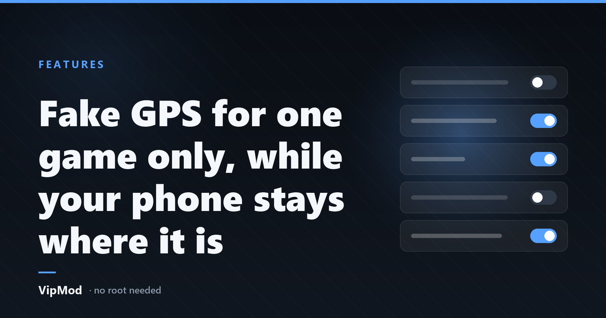 Fake GPS for one game only, while your phone stays where it is