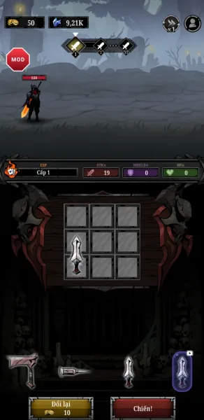 Relic Bag: Shadow Hunter — arranging items in the bag
