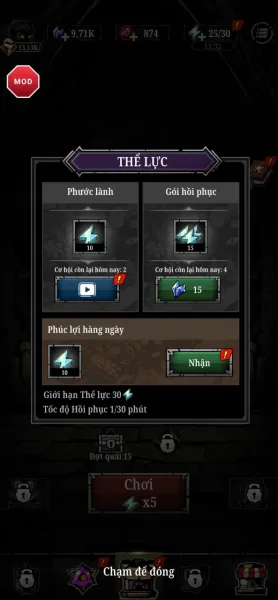 Relic Bag: Shadow Hunter — stamina and refill packs