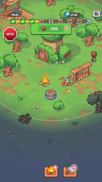 Ringdale: Idle Village — mod gem balance at 27k
