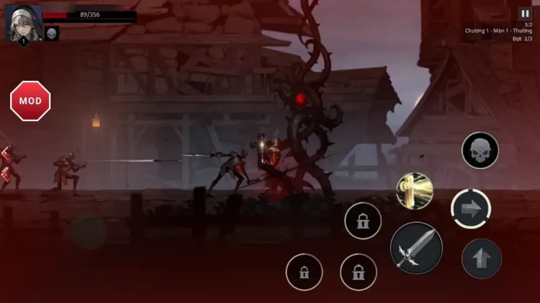 Shadow Slayer: Demon Hunter — a red tinted demon wave