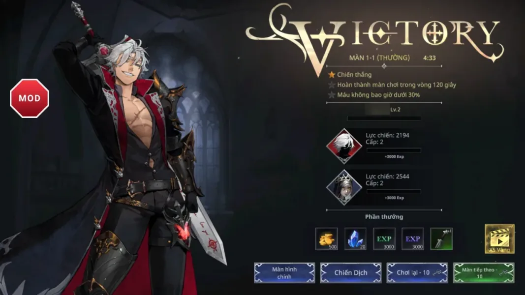 Shadow Slayer: Demon Hunter — stage cleared collecting rewards