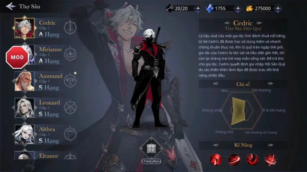Shadow Slayer: Demon Hunter — the hunter roster