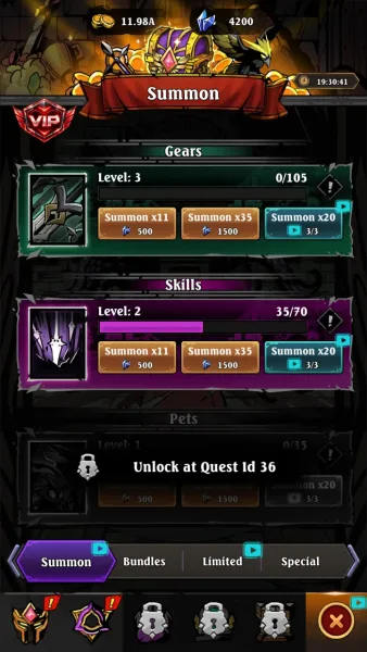 Shadow War: Idle RPG Survival — mod gems stay at 4200 after three summons