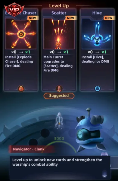 Space Outpost: Drone War — level up card pick explode chaser scatter hive