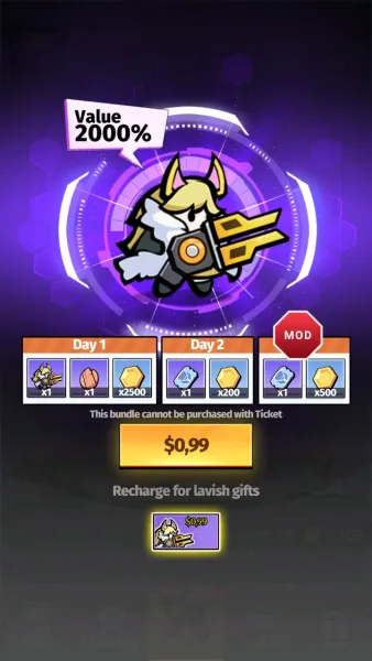 Survival Defense: Zombie — starter top up pack labeled 2000 percent value