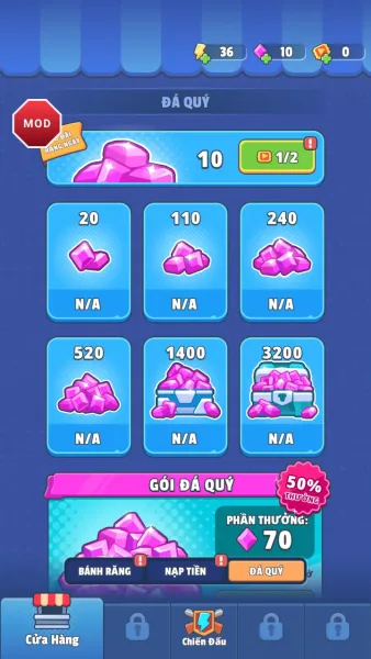 TDS - Tower Destiny Survive — gem packs priced not listed