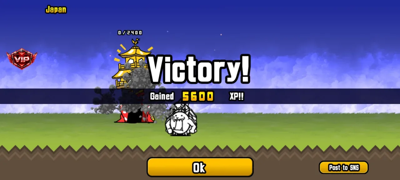 The Battle Cats — victory in japan worth 5600 xp