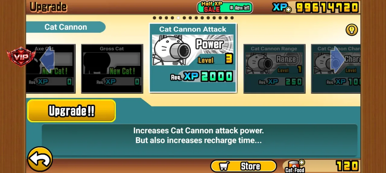 The Battle Cats — xp stays at 99614720 after a cat cannon upgrade
